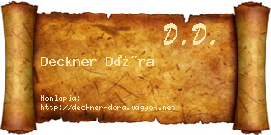Deckner Dóra névjegykártya